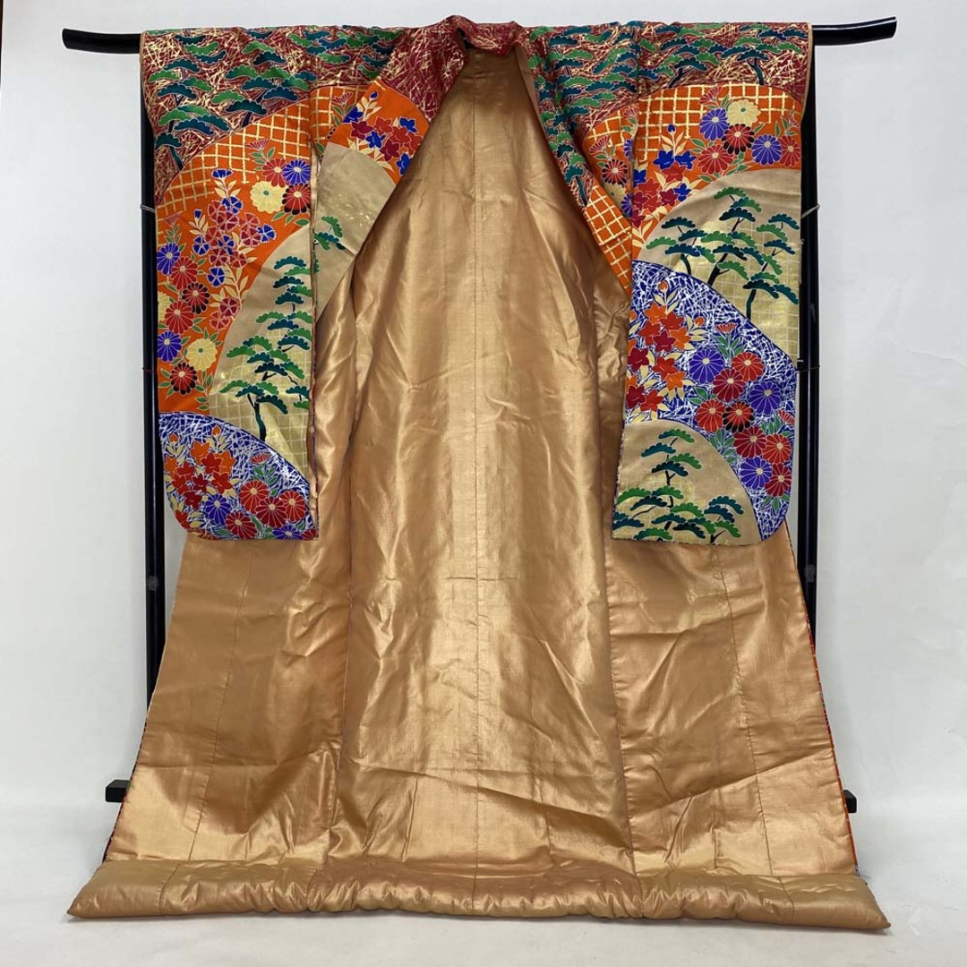 色打掛 正絹 鶴 刺繍 金 打掛 Lサイズ 裄67 花嫁衣裳 婚礼 色打掛 正絹 鶴 刺繍 金 打掛 Lサイズ 裄67 花嫁衣裳 婚礼