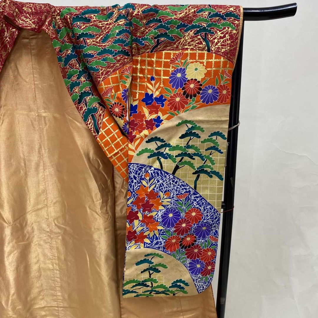 色打掛 正絹 鶴 刺繍 金 打掛 Lサイズ 裄67 花嫁衣裳 婚礼 色打掛 正絹 鶴 刺繍 金 打掛 Lサイズ 裄67 花嫁衣裳 婚礼