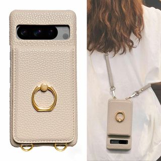 【在庫処分】Pixel8 pro ケース ショルダー 背面 カード収納 リング付(その他)