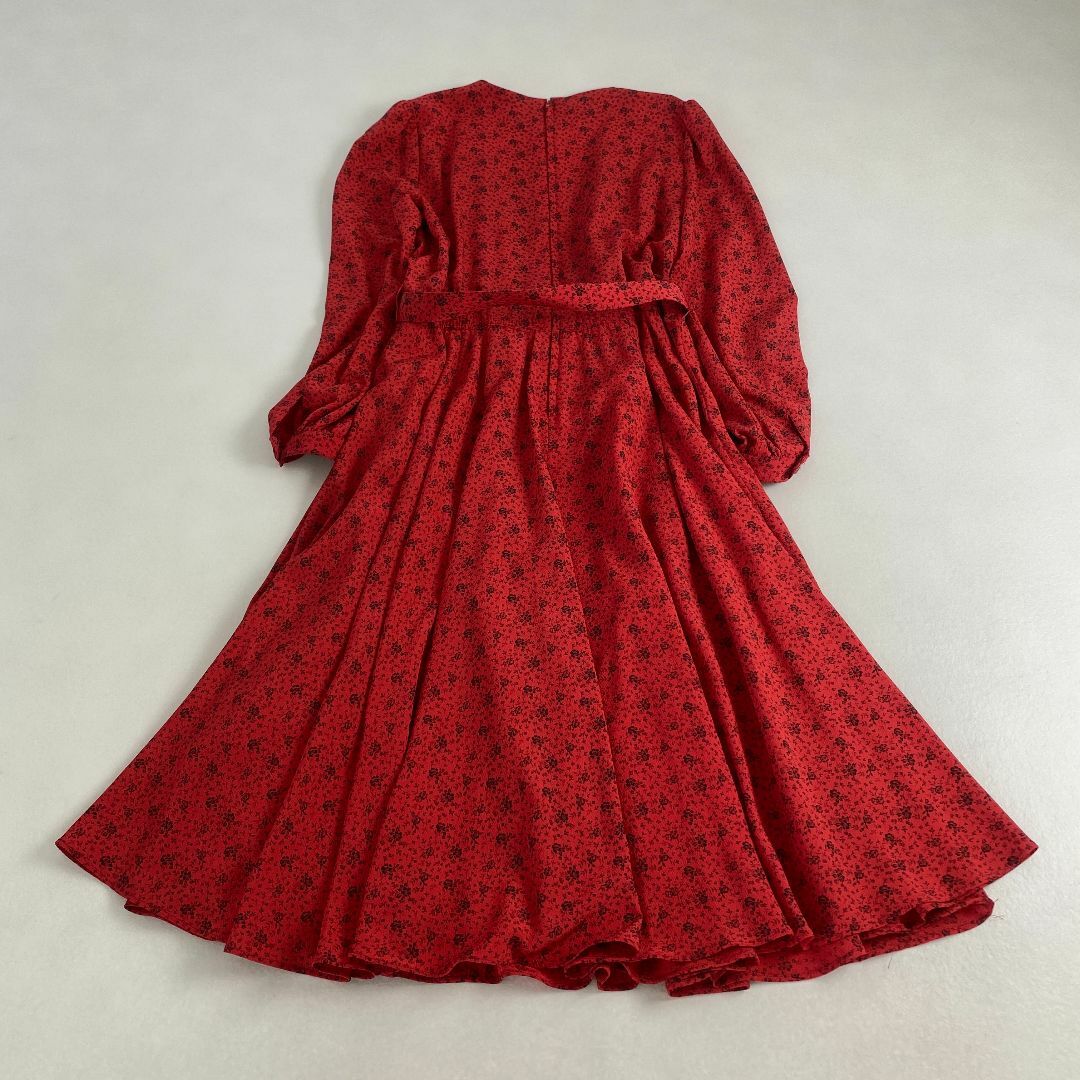 VINTAGE - ヴィンテージ ワンピース ロング丈 赤 柄 フリル レア VINTAGE - ヴィンテージ ワンピース ロング丈 赤 柄 フリル レア