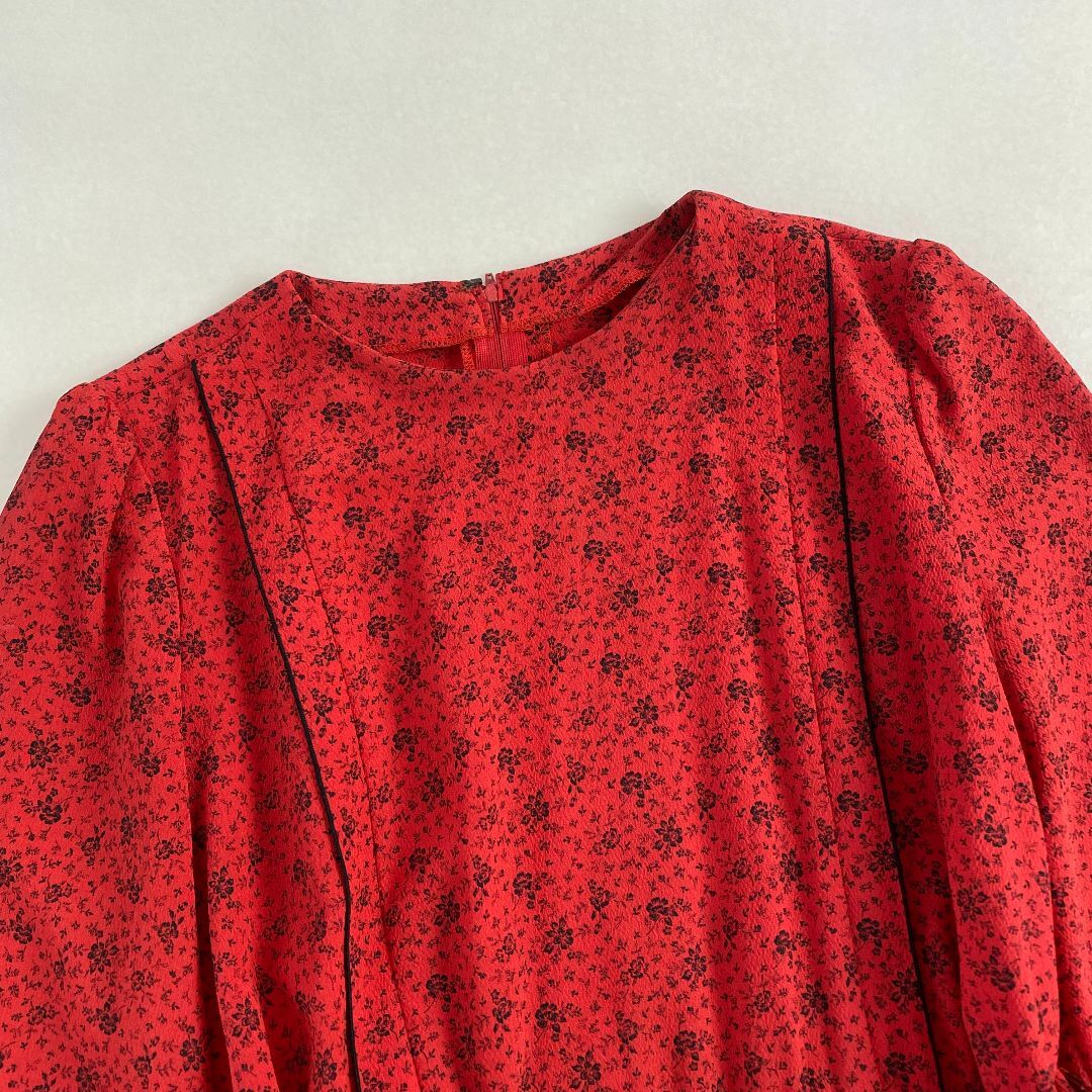 VINTAGE - ヴィンテージ ワンピース ロング丈 赤 柄 フリル レア VINTAGE - ヴィンテージ ワンピース ロング丈 赤 柄 フリル レア