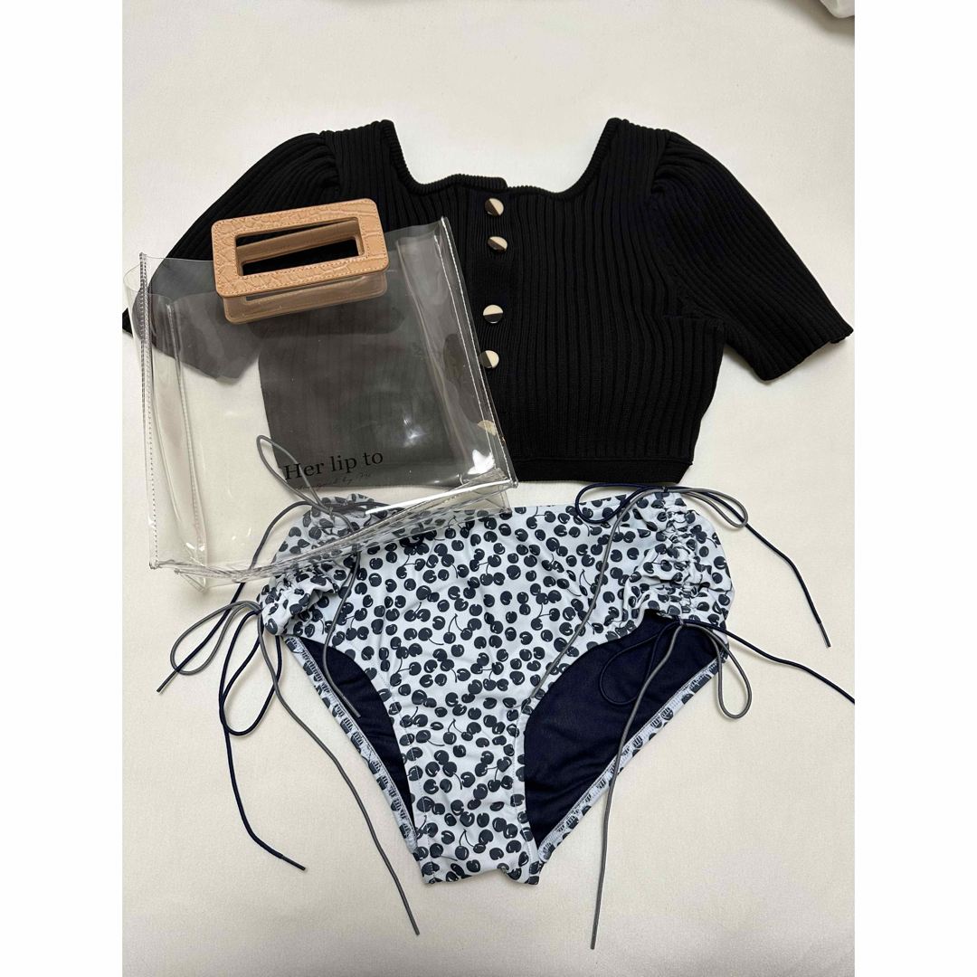 Her lip to - Black Ribbon Poolside Wearの通販 by M Her lip to - Black Ribbon Poolside Wearの通販 by M