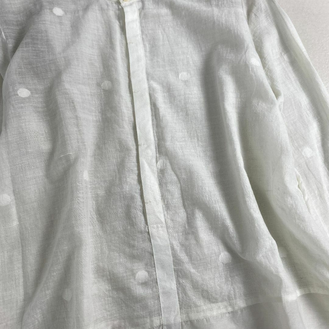 Pas de Calais パドカレ シースルーブラウス シャツ 長袖 シルク