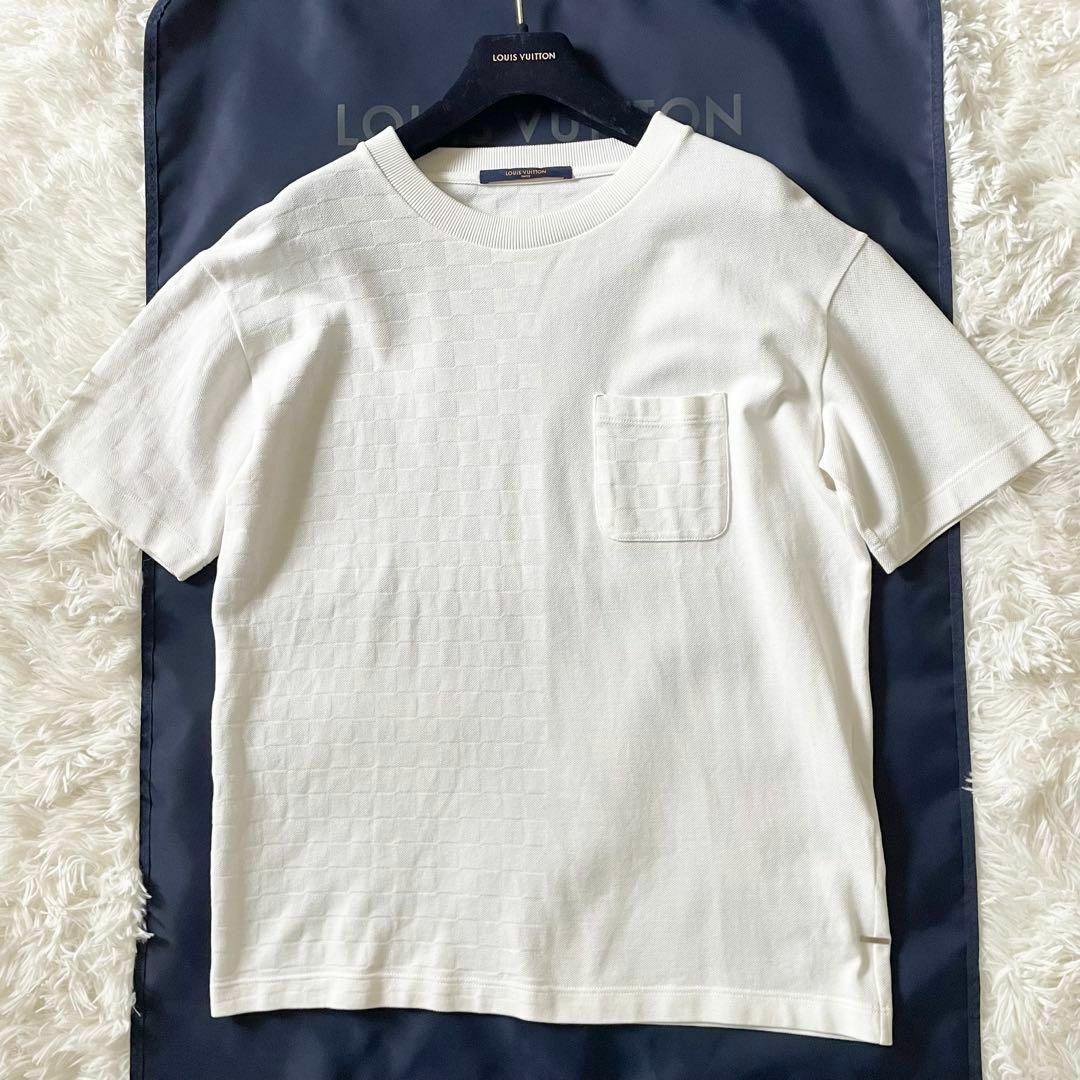 LOUIS VUITTON - 美品 現行タグ ルイヴィトン Tシャツ ダミエ柄 LOUIS VUITTON - 美品 現行タグ ルイヴィトン Tシャツ ダミエ柄