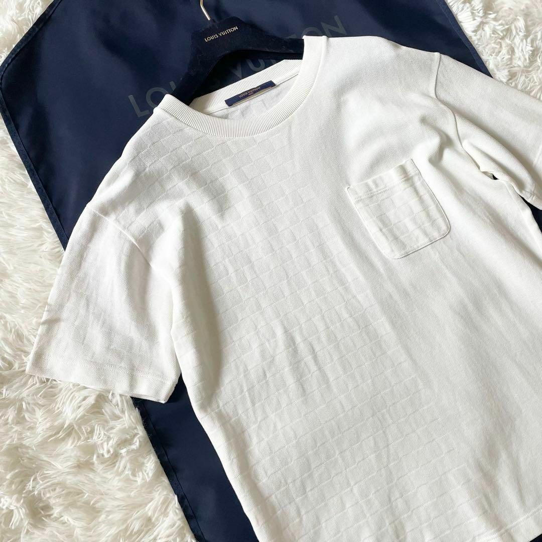 LOUIS VUITTON - 美品 現行タグ ルイヴィトン Tシャツ ダミエ柄 LOUIS VUITTON - 美品 現行タグ ルイヴィトン Tシャツ ダミエ柄