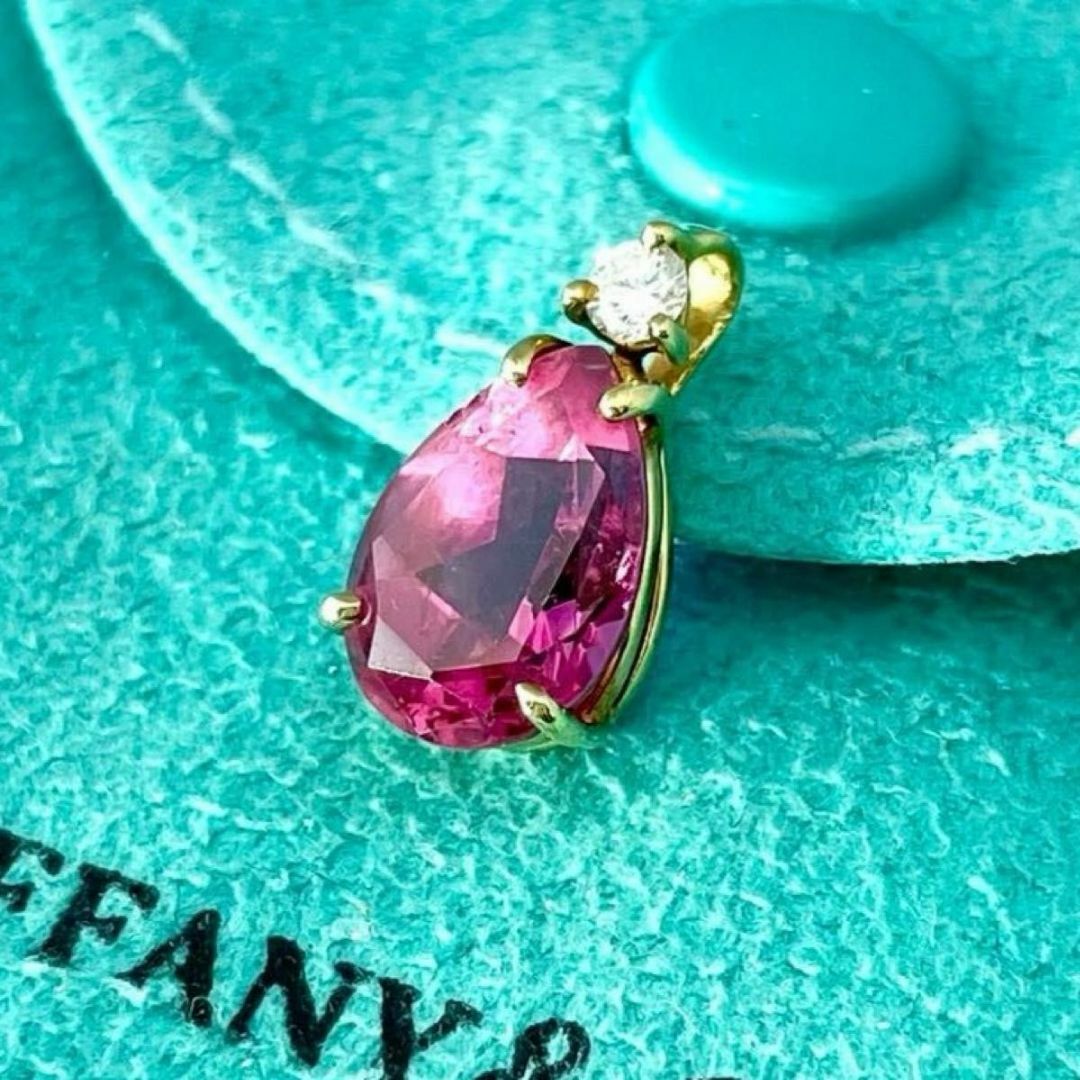 Tiffany & Co. - ティファニー 750 YG ガーネット ダイヤモンド ペンダント MQ5fe