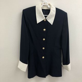 トップス　シャツ　長袖　紺系　ネイビー　サイズ11号　レディース　バックリボン　ポリエステル100％　レディース(シャツ/ブラウス(長袖/七分))
