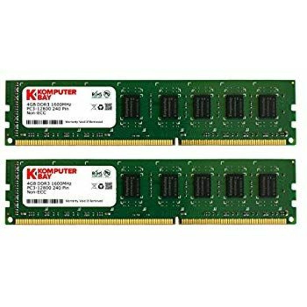 Komputerbay 8GBメモリ 2枚組 4GBX2 DUAL デスクトップパソコン用 増設メモリ DDR3 PC3-12800 1600MHz 240pin DIMM d2ldlup スマホ/家電/カメラのPC/タブレット(PCパーツ)の商品写真
