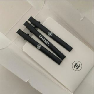 CHANEL - シャネル ヘアピン3本セット ブラック ノベルティ CHANEL - シャネル ヘアピン3本セット ブラック ノベルティ