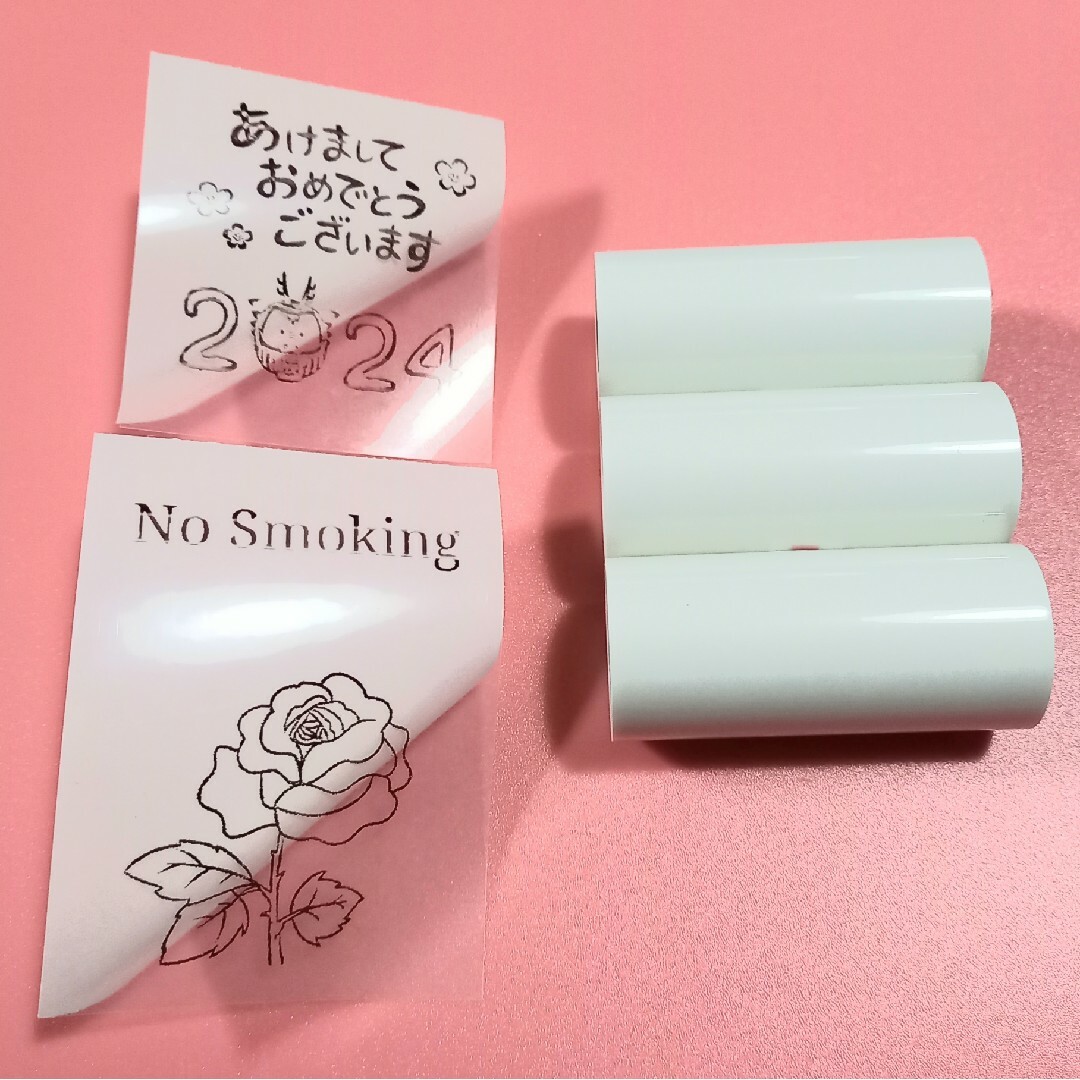 POS 57mm サーマルプリンターシール ステッカーロール 感熱紙 透明3個 インテリア/住まい/日用品のオフィス用品(オフィス用品一般)の商品写真