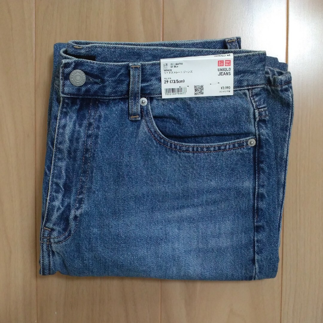 UNIQLO - 新品 ユニクロ ワイドストレートジーンズ29(73.5cm UNIQLO - 新品 ユニクロ ワイドストレートジーンズ29(73.5cm