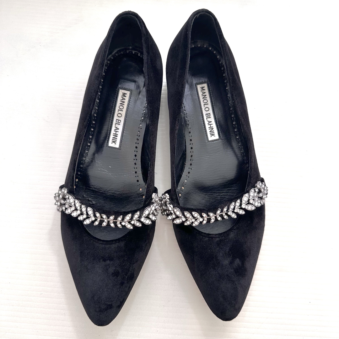 MANOLO BLAHNIK - マノロブラニク ビジュー装飾 フラット MANOLO BLAHNIK - マノロブラニク ビジュー装飾 フラット