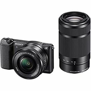 ソニー ミラーレス一眼 α5100 ダブルズームレンズキット E PZ 16-50mm F3.5-5.6 OSS + E 55-210mm ブラック ILCE-5100Y-B(ミラーレス一眼)