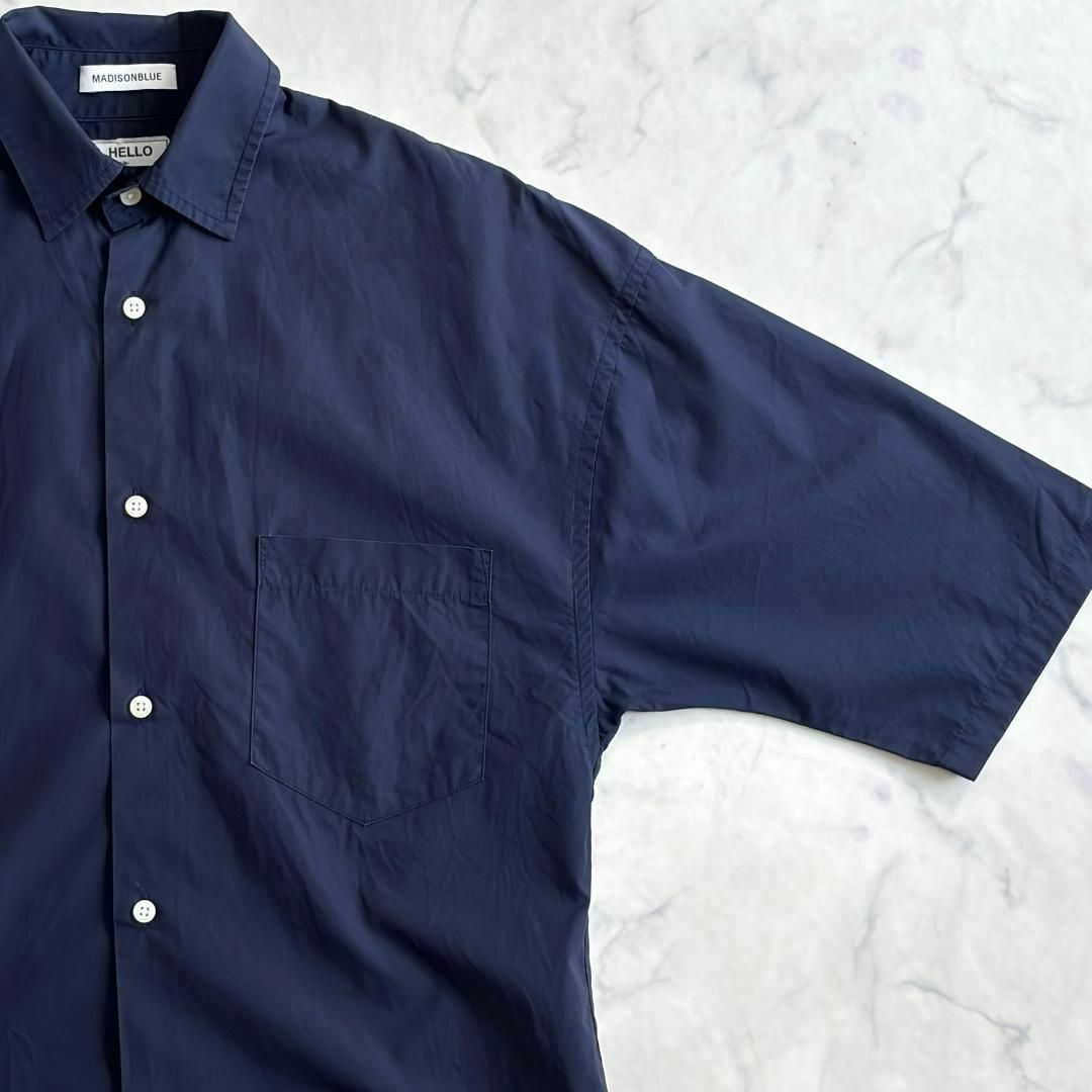 MADISONBLUE - マディソンブルー J.BRADLEY SHIRT 半袖シャツ 紺 MADISONBLUE - マディソンブルー J.BRADLEY SHIRT 半袖シャツ 紺