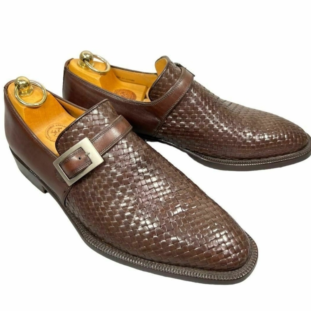 MAGNANNI(マグナーニ)のマグナーニ イントレチャート サイドモンク スリッポン 40 25.5cm焦げ茶 メンズの靴/シューズ(ドレス/ビジネス)の商品写真