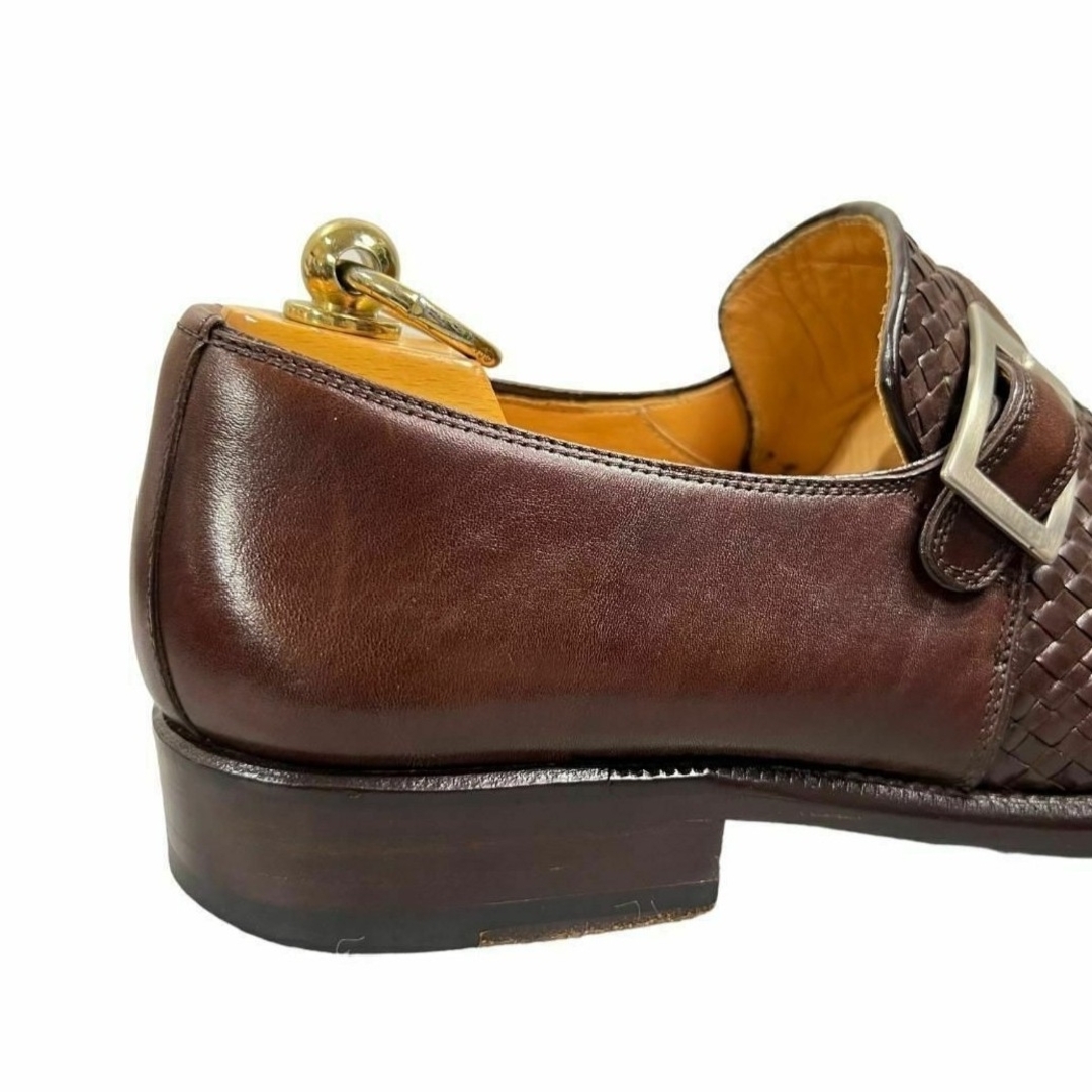 MAGNANNI(マグナーニ)のマグナーニ イントレチャート サイドモンク スリッポン 40 25.5cm焦げ茶 メンズの靴/シューズ(ドレス/ビジネス)の商品写真