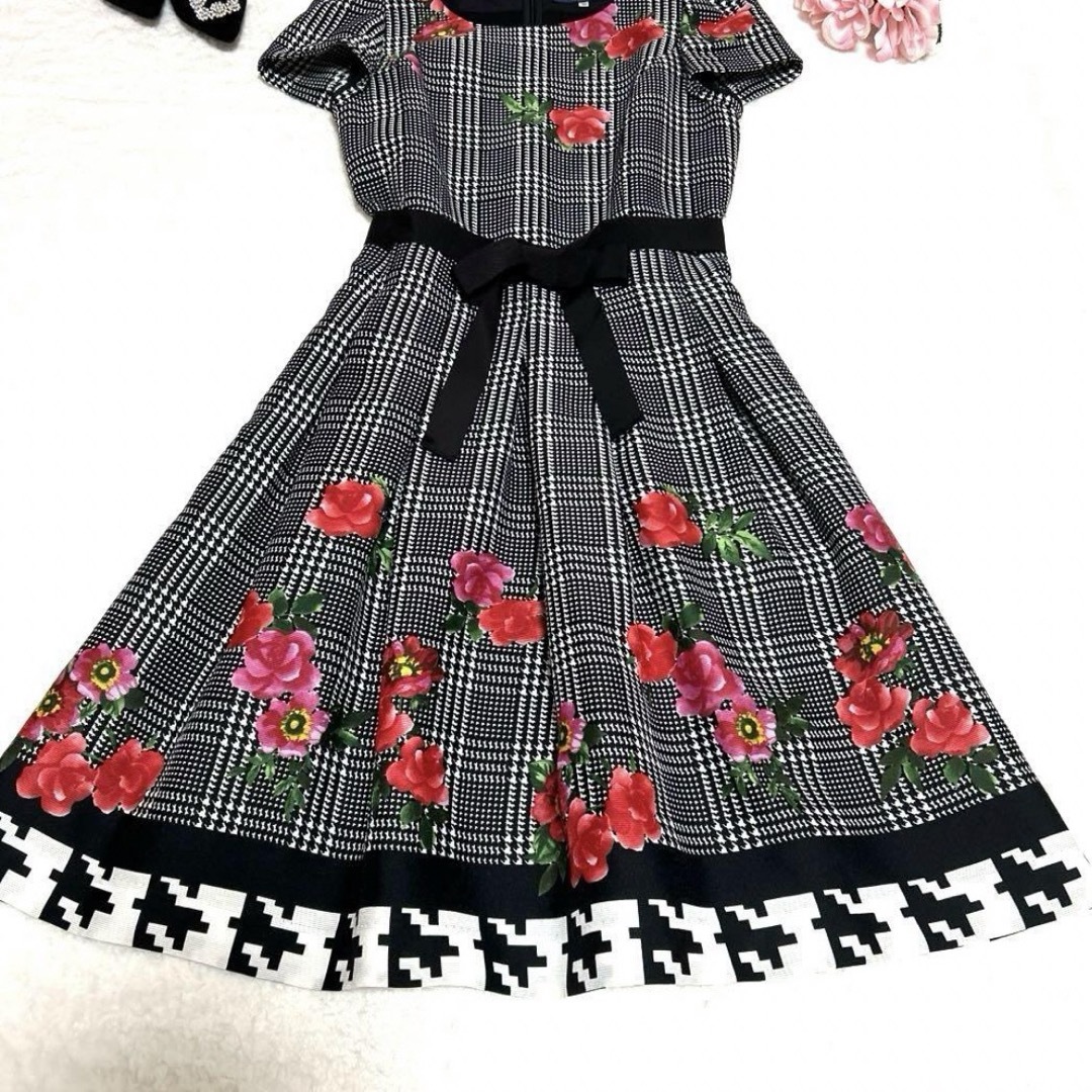 M'S GRACY - 【美品】M'S GRACY 花柄千鳥柄チェックワンピース M'S GRACY - 【美品】M'S GRACY 花柄千鳥柄チェックワンピース