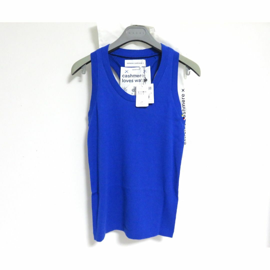 新品 extreme cashmere vest ブルー コットン カシミヤ