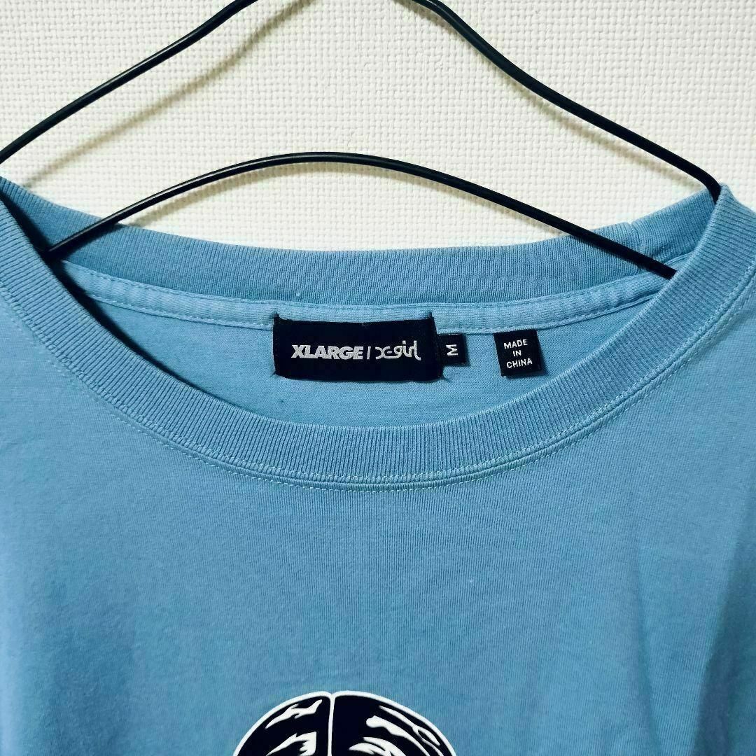 XLARGE - x-large 薄青 Tシャツ 半袖 X-girlコラボ カットソー XLARGE - x-large 薄青 Tシャツ 半袖 X-girlコラボ カットソー