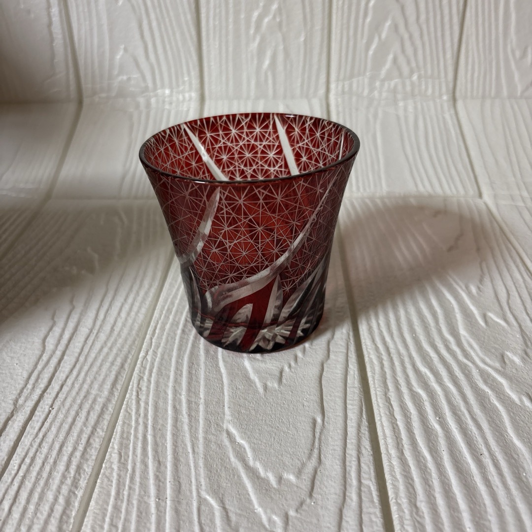 織部(オリベ)の切子風樹【織部】　美品 インテリア/住まい/日用品のキッチン/食器(グラス/カップ)の商品写真