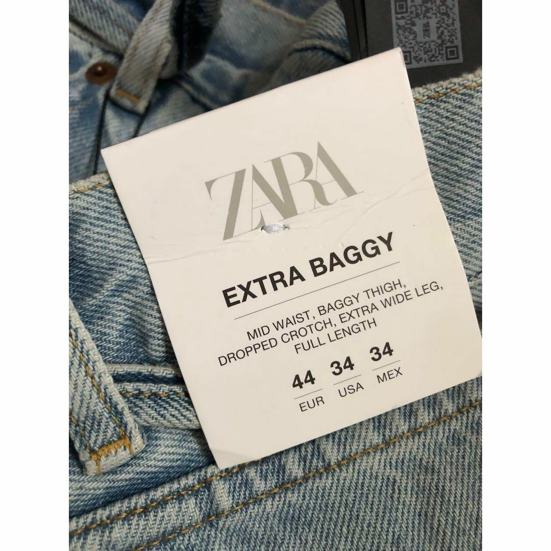 ZARA - ☆新品 ZARA ダメージバギーデニム ブルー JP34の通販 by ZARA - ☆新品 ZARA ダメージバギーデニム ブルー JP34の通販 by