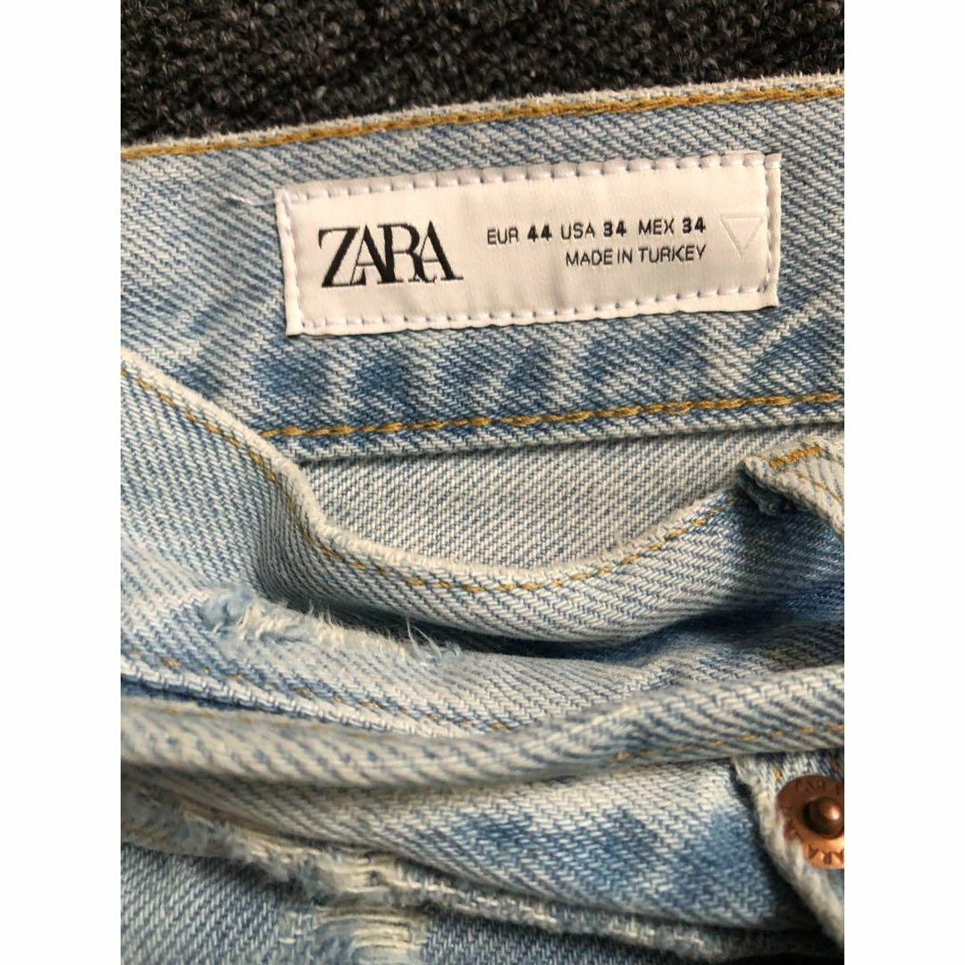 ZARA - ☆新品 ZARA ダメージバギーデニム ブルー JP34の通販 by ZARA - ☆新品 ZARA ダメージバギーデニム ブルー JP34の通販 by