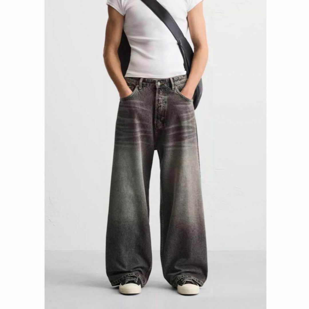 ZARA - ☆新品 ZARA BAGGY FIT バギーデニム ブラックグレー ZARA - ☆新品 ZARA BAGGY FIT バギーデニム ブラックグレー