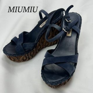 MIU MIU - F830 22.5cm ミュウミュウ ベロア ウェッジソール MIU MIU - F830 22.5cm ミュウミュウ ベロア ウェッジソール
