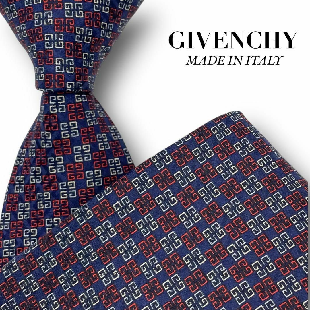 GIVENCHY - 【美品】ジバンシー ネクタイ ロゴ 総柄 ボルドー GIVENCHY - 【美品】ジバンシー ネクタイ ロゴ 総柄 ボルドー