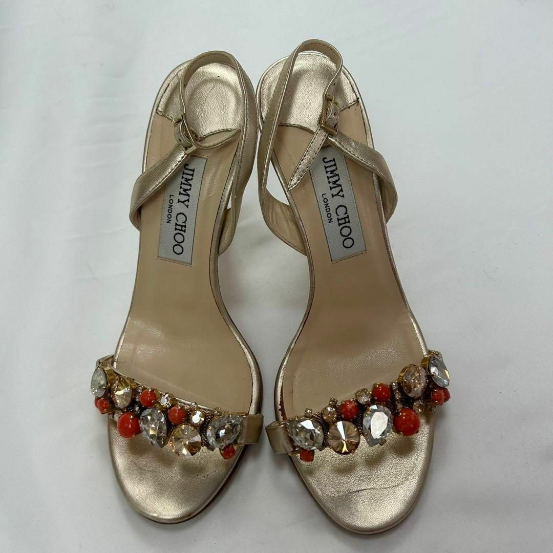 JIMMY CHOO - F846 23.5cm ジミーチュウ ビジュー ストラップ JIMMY CHOO - F846 23.5cm ジミーチュウ ビジュー ストラップ