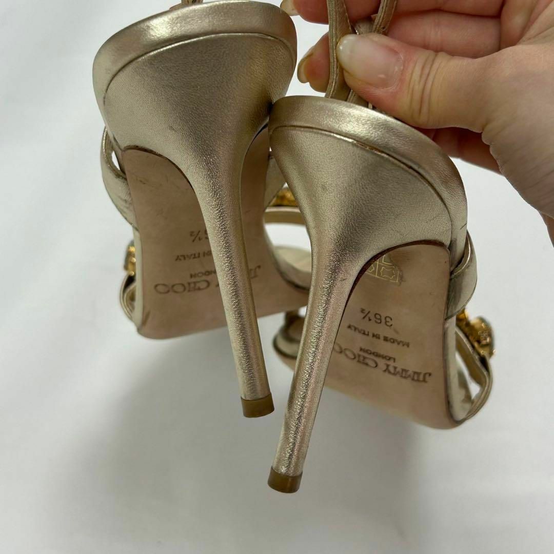JIMMY CHOO - F846 23.5cm ジミーチュウ ビジュー ストラップ JIMMY CHOO - F846 23.5cm ジミーチュウ ビジュー ストラップ
