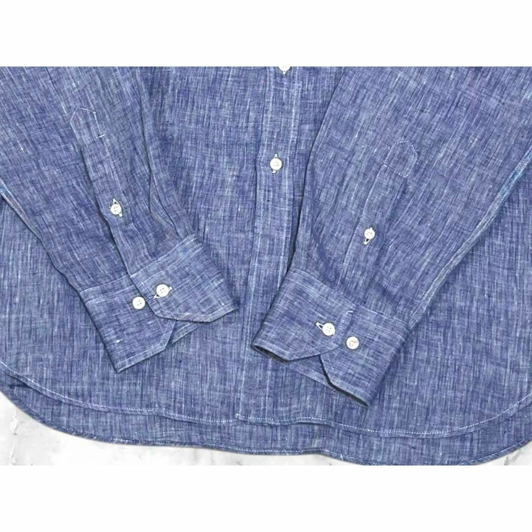 ETRO - 【美品】ETRO/エトロ 長袖シャツ リネン100% ロゴ ETRO - 【美品】ETRO/エトロ 長袖シャツ リネン100% ロゴ