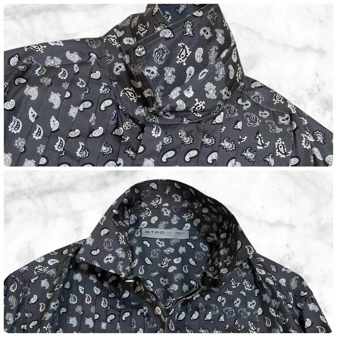 ETRO - 【美品】ETRO/エトロ 長袖ドレス シャツ シルク100 ETRO - 【美品】ETRO/エトロ 長袖ドレス シャツ シルク100