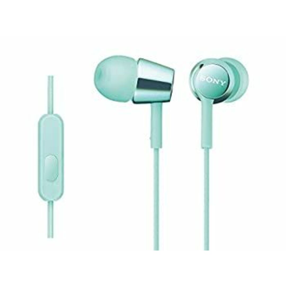 ソニー イヤホン MDR-EX150AP : カナル型 リモコン・マイク付き ミントブルー MDR-EX150AP L インテリア/住まい/日用品の文房具(その他)の商品写真