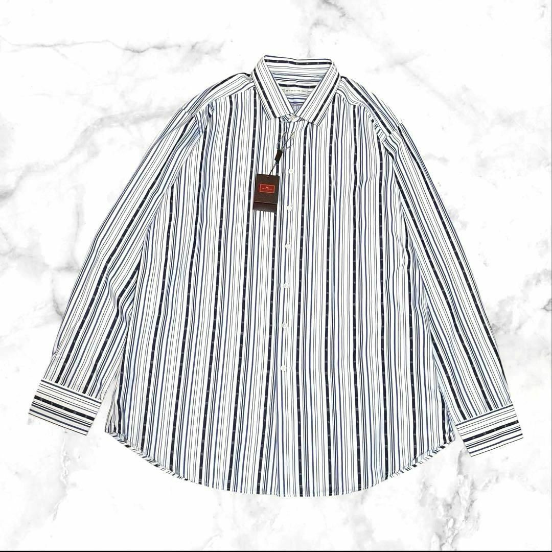ETRO - 【新品未使用】ETRO/エトロ 長袖シャツ ロゴ&ストライプ ETRO - 【新品未使用】ETRO/エトロ 長袖シャツ ロゴ&ストライプ