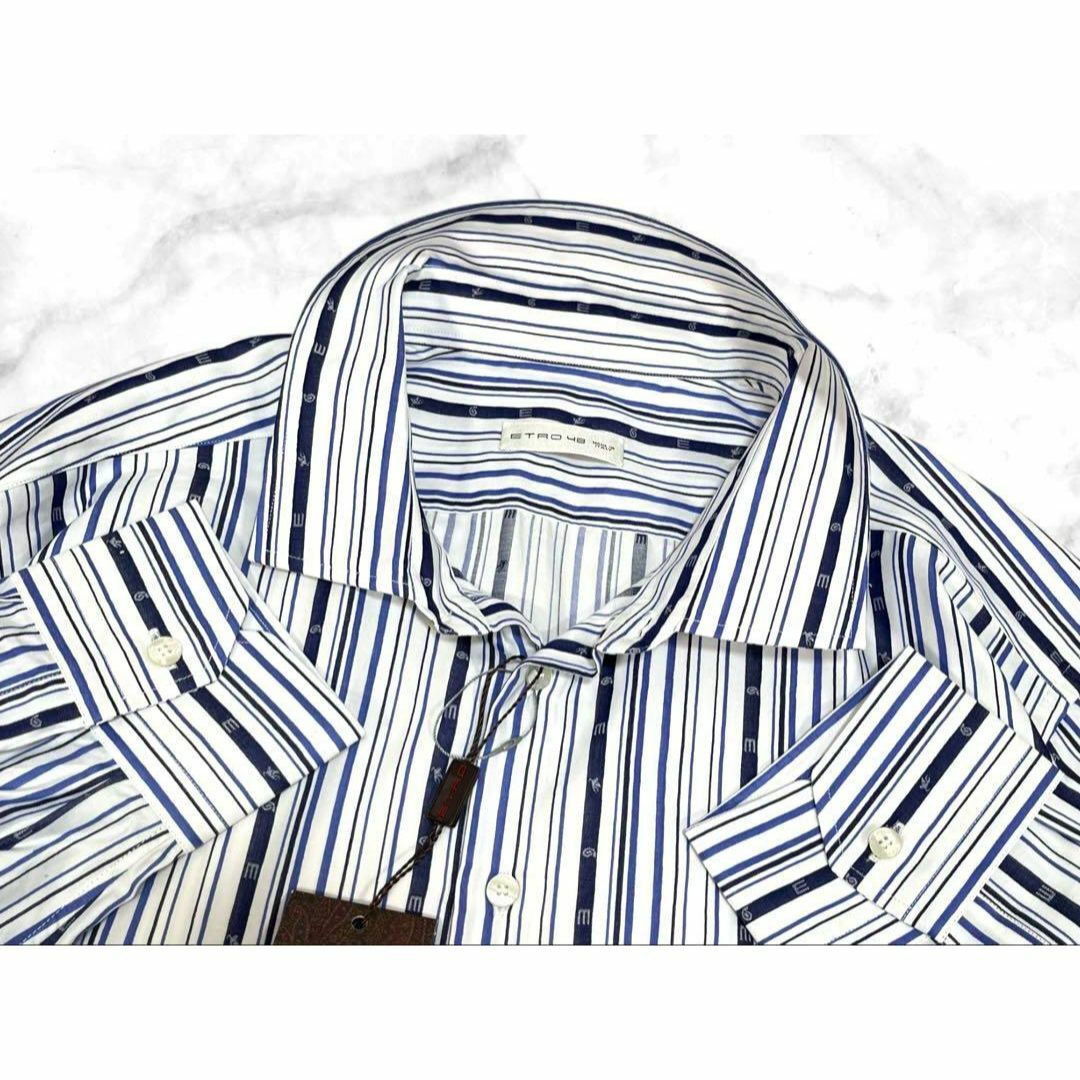 ETRO - 【新品未使用】ETRO/エトロ 長袖シャツ ロゴ&ストライプ ETRO - 【新品未使用】ETRO/エトロ 長袖シャツ ロゴ&ストライプ