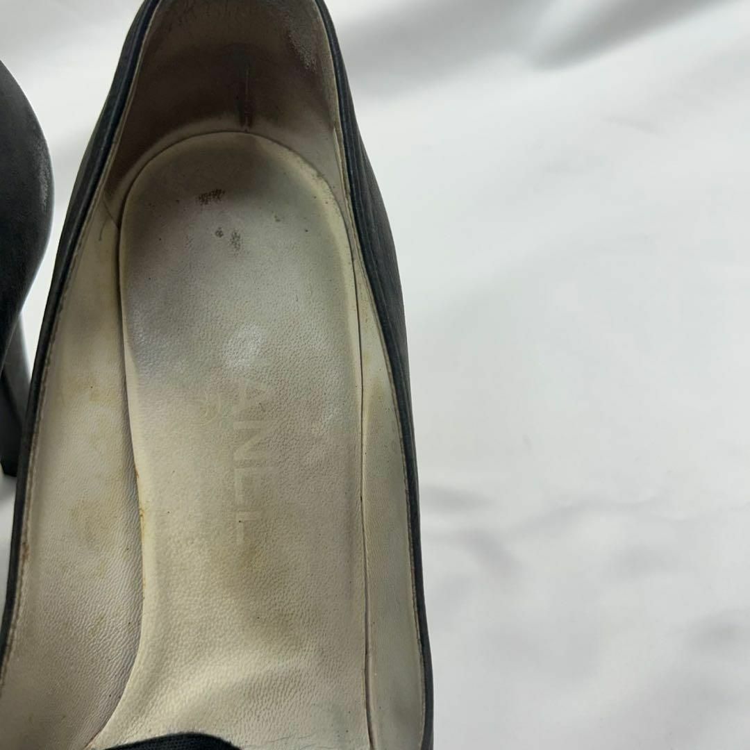 CHANEL - F809 23cm 36 シャネル ヒールチェーン レザー CHANEL - F809 23cm 36 シャネル ヒールチェーン レザー