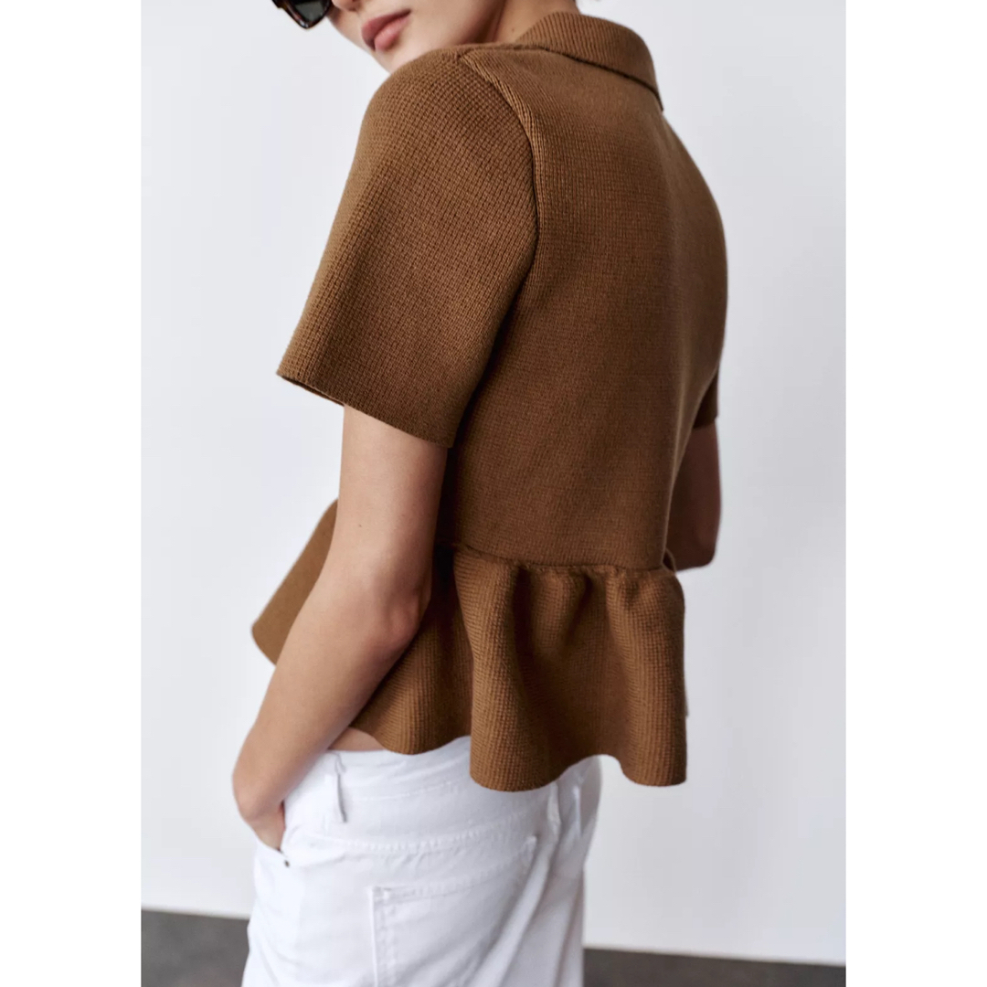 ZARA - 完売品 ZARA ニットぺプラムカーディガンS新品タグ付きの ZARA - 完売品 ZARA ニットぺプラムカーディガンS新品タグ付きの