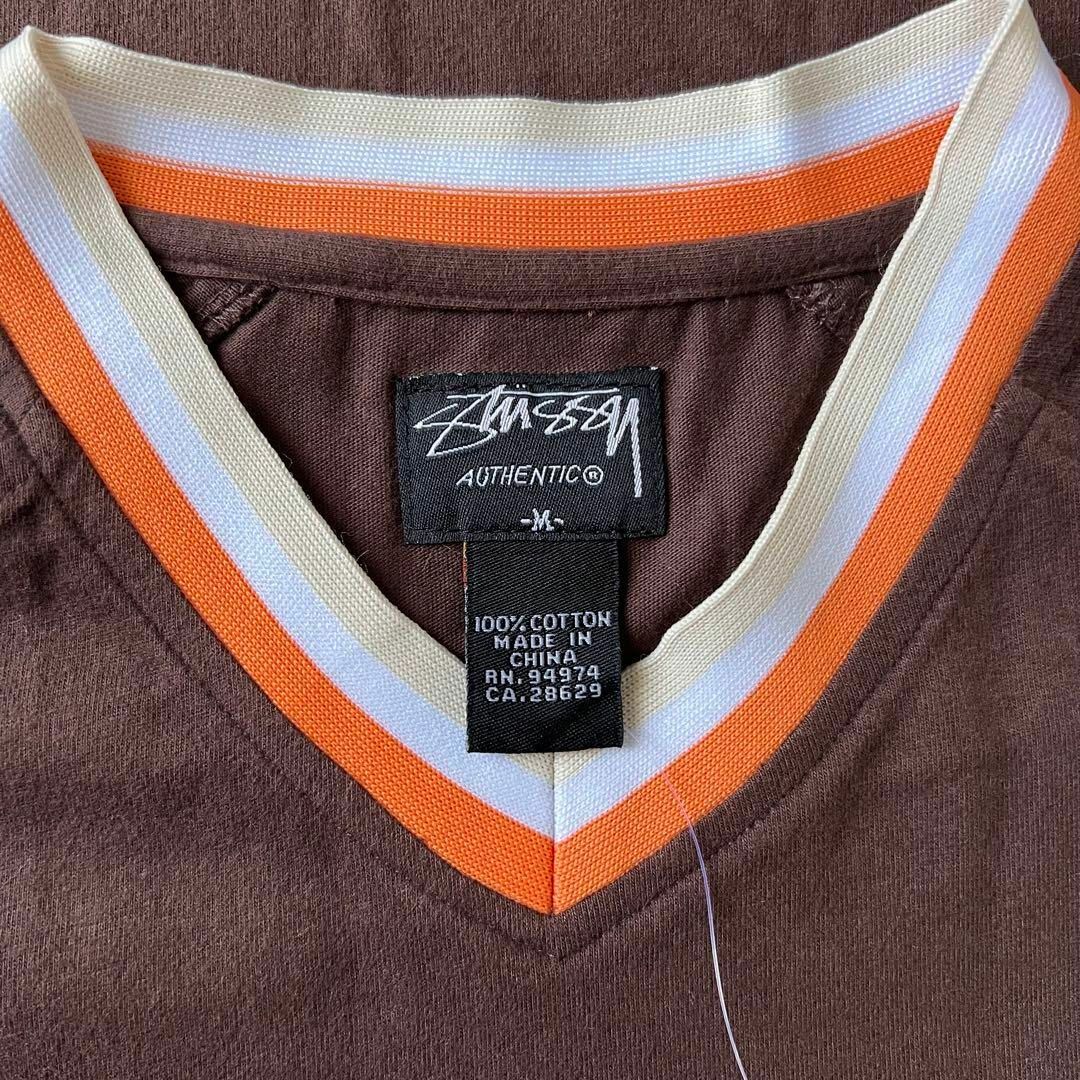 STUSSY - 【タグ付き、リンガーTシャツ】stussyゲームシャツ茶色 STUSSY - 【タグ付き、リンガーTシャツ】stussyゲームシャツ茶色