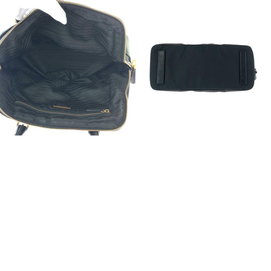 PRADA - 美品 PRADA プラダ テスート 三角ロゴプレート ブラック PRADA - 美品 PRADA プラダ テスート 三角ロゴプレート ブラック
