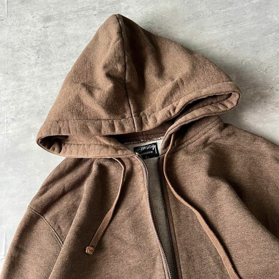 STUSSY - 【2000年代ジップパーカー】stussyブラウン古着 STUSSY - 【2000年代ジップパーカー】stussyブラウン古着