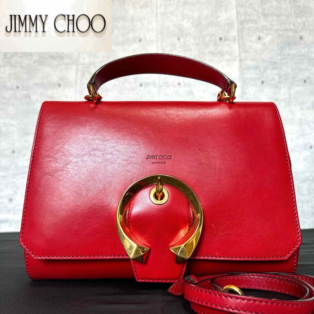 JIMMY CHOO - 【良品】JIMMY CHOO MADELINE RED 2WAY JIMMY CHOO - 【良品】JIMMY CHOO MADELINE RED 2WAY