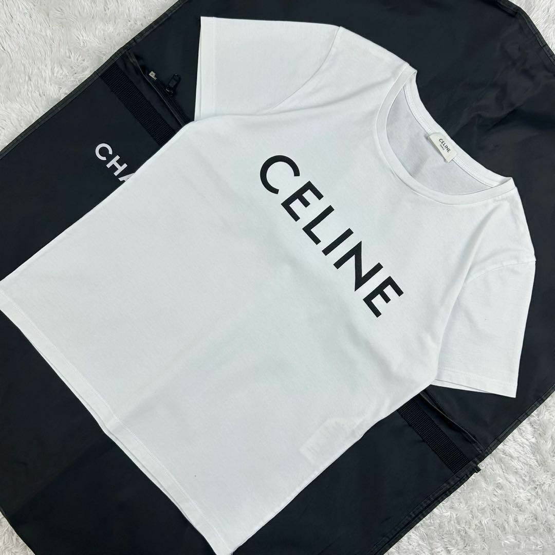 CELINE - 【美品・定番】セリーヌ☆ブランドロゴ入りTシャツ CELINE - 【美品・定番】セリーヌ☆ブランドロゴ入りTシャツ