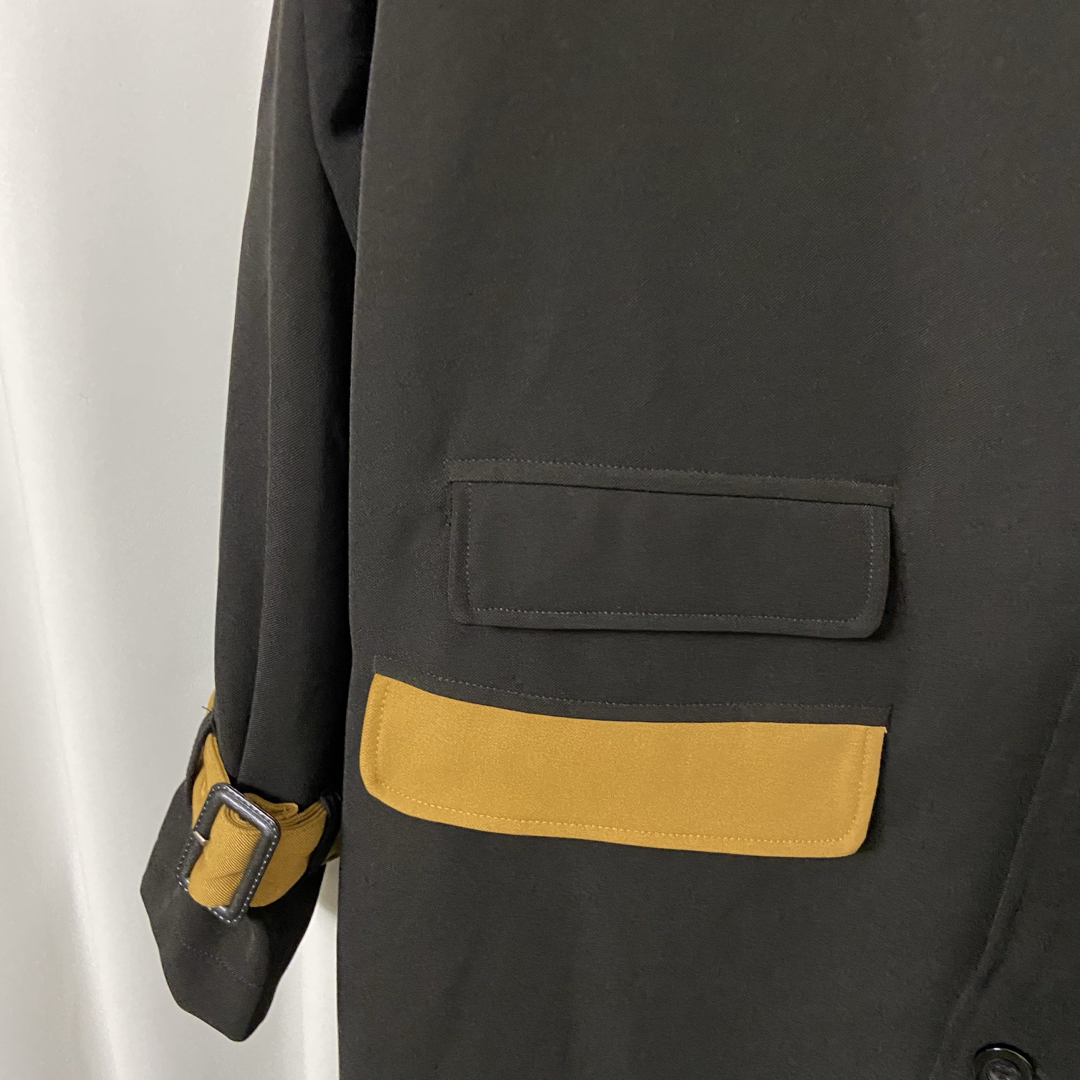 美品】KUUUPY ヨーク付き配色オーバーステンカラーコートの通販 美品】KUUUPY ヨーク付き配色オーバーステンカラーコートの通販