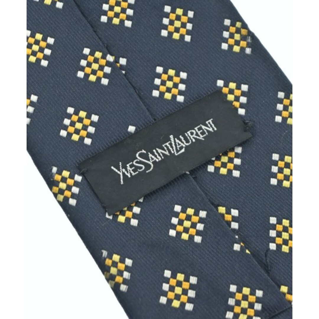 Yves Saint Laurent - YVES SAINT LAURENT ネクタイ - 紺x黄x白 Yves Saint Laurent - YVES SAINT LAURENT ネクタイ - 紺x黄x白
