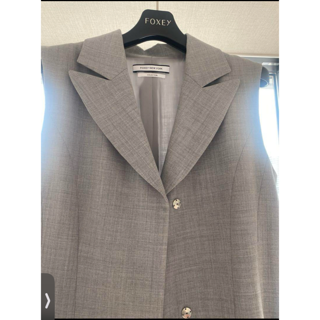FOXEY - 新品同様♡フォクシー グレーワンピース 2way ジレ 38 FOXEY - 新品同様♡フォクシー グレーワンピース 2way ジレ 38