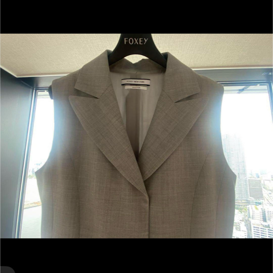 FOXEY - 新品同様♡フォクシー グレーワンピース 2way ジレ 38 FOXEY - 新品同様♡フォクシー グレーワンピース 2way ジレ 38