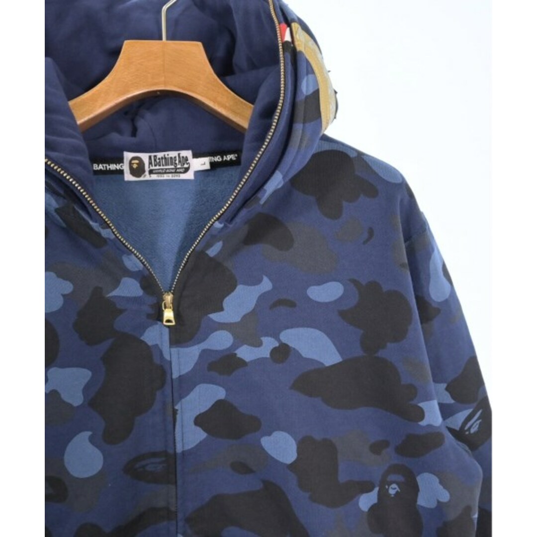 A BATHING APE - A BATHING APE パーカー L 青x黒xグレー等(総柄 A BATHING APE - A BATHING APE パーカー L 青x黒xグレー等(総柄