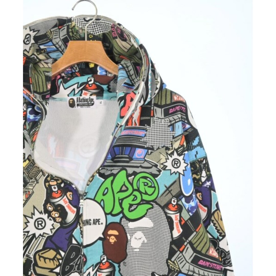 A BATHING APE - A BATHING APE パーカー XL 青x黒x緑等(総柄 A BATHING APE - A BATHING APE パーカー XL 青x黒x緑等(総柄
