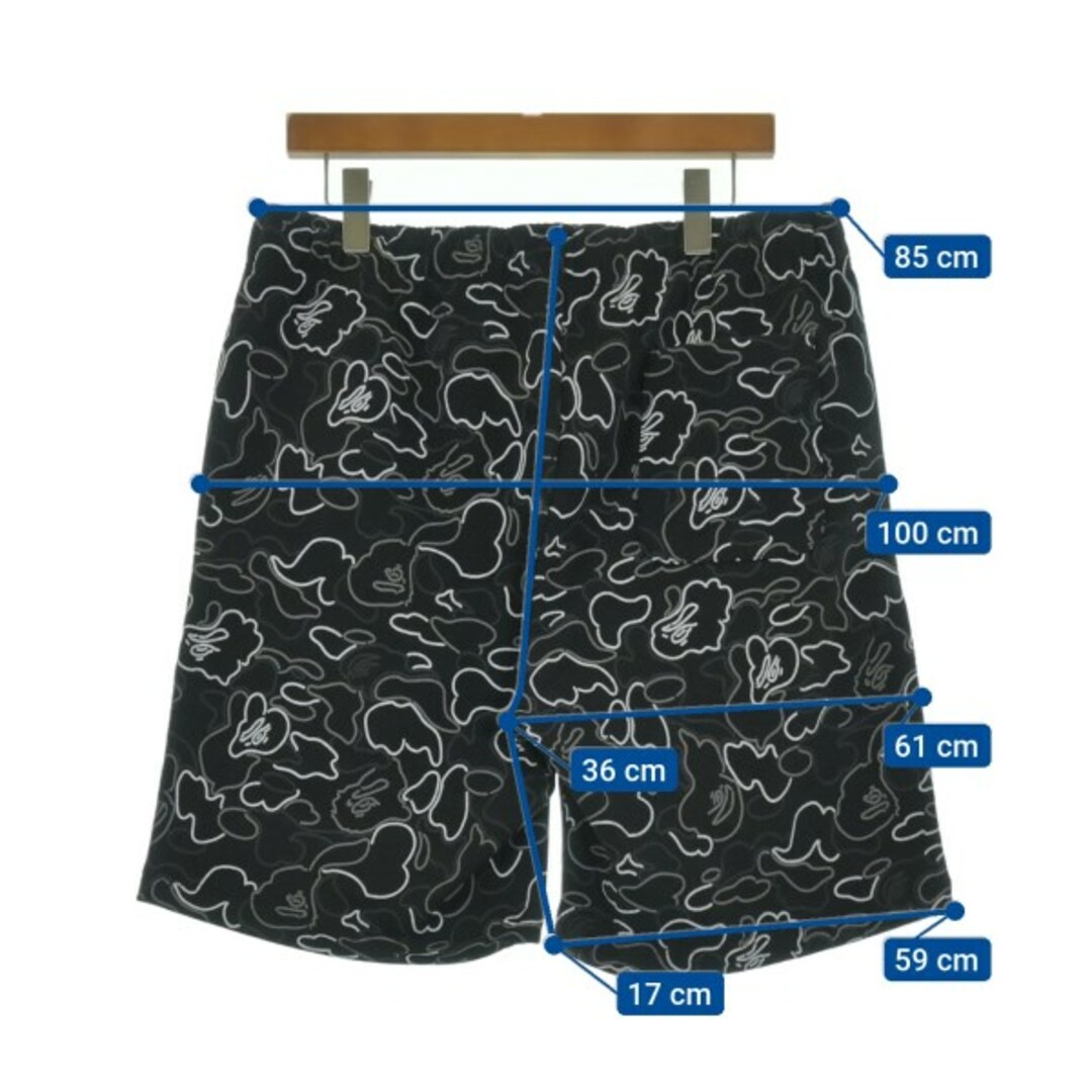 A BATHING APE - A BATHING APE ショートパンツ L 黒xグレーx白 A BATHING APE - A BATHING APE ショートパンツ L 黒xグレーx白